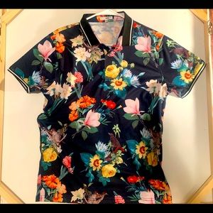 Floral polo shirt